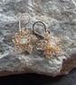 Gold Filled Crochet Flower Earrings With Opal