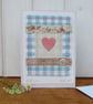 Hand-stitched little heart card with vintage mother of pearl button - so pretty!
