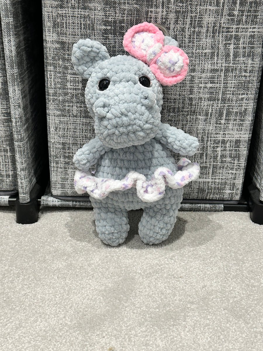 Pretty Ballerina Hippo Crochet Plushie