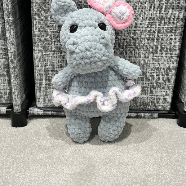 Pretty Ballerina Hippo Crochet Plushie