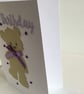 Birthday card. Cute teddy bear card.  Ref 015.  - Image 3