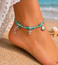 Ocean-inspired Beaded Anklet with Sea Charms  - Image 2