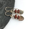 9ct gold earrings with matte jasper beads