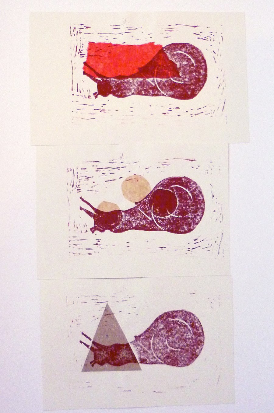 Free Postage - Cheap Seconds - Snail Lino Prints
