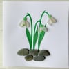 SALE-Sea glass snowdrop design greeting card 