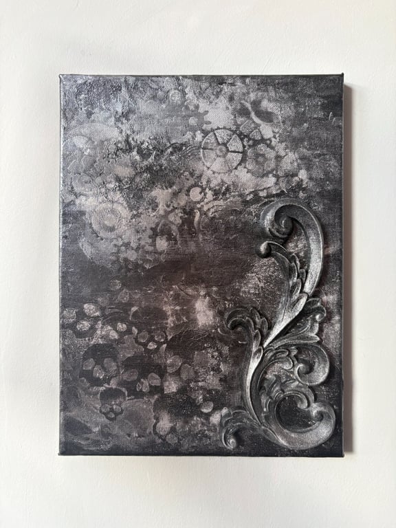 The Last Movement - Acrylic paint and wood motif on canvas