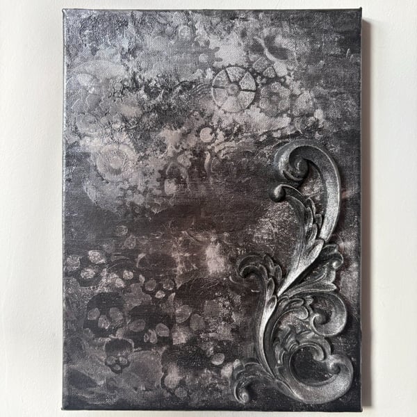 The Last Movement - Acrylic paint and wood motif on canvas