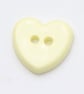10 yellow heart buttons 13mm