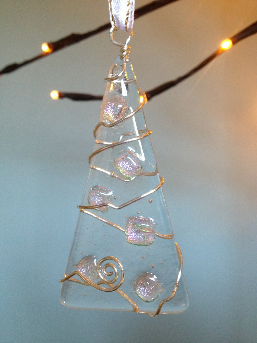 Fused glass Christmas Tree decoration