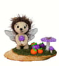 Crochet hedgehog, pumpkins and toadstool sculpture. Hedgehog ornament.  - Image 10