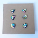 Colourful Geometric Stud Earrings (The Croft earrings)