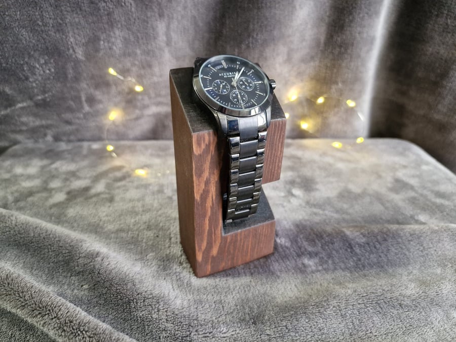 Solid Wood Men's or Women's Bedside Watch Display Stand