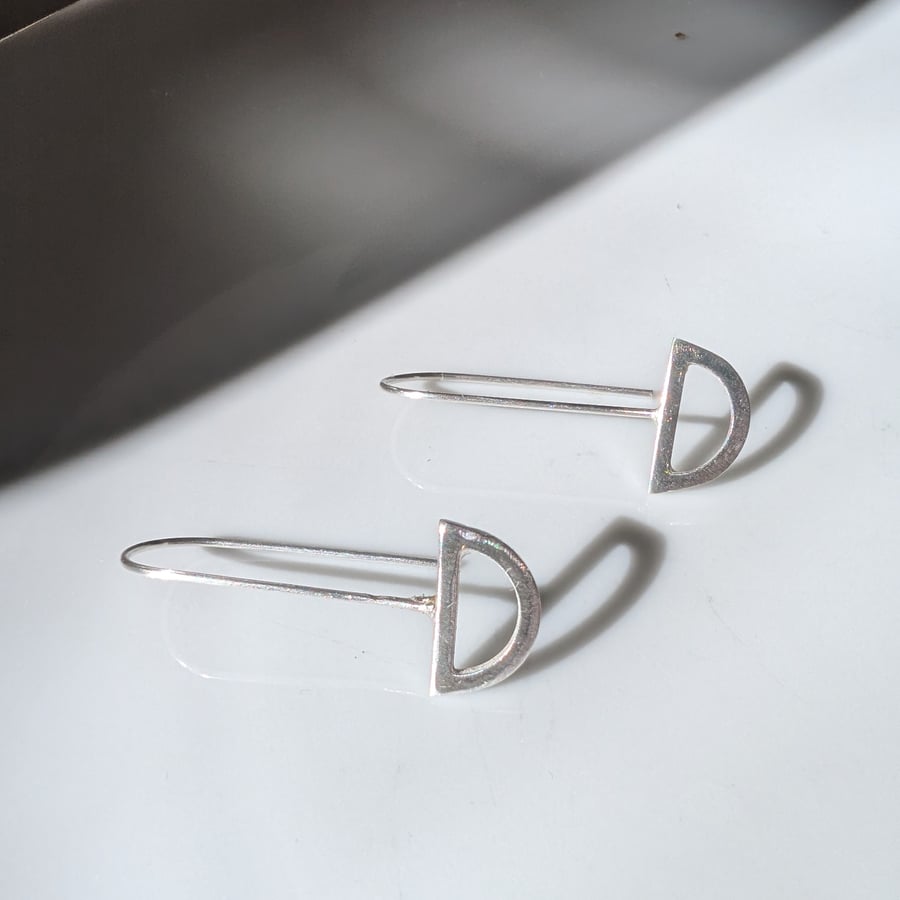 Recycled sterling silver, geometric, contemporary earrings
