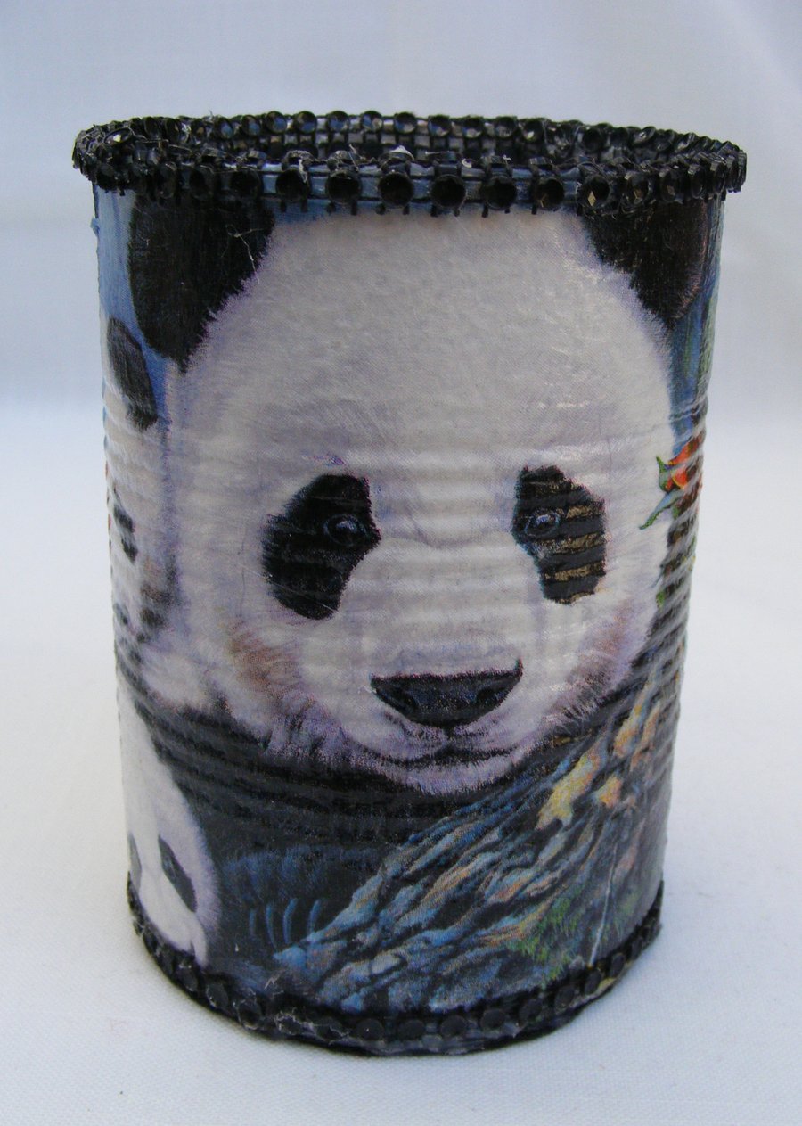 Upcycled decoupaged pot holder