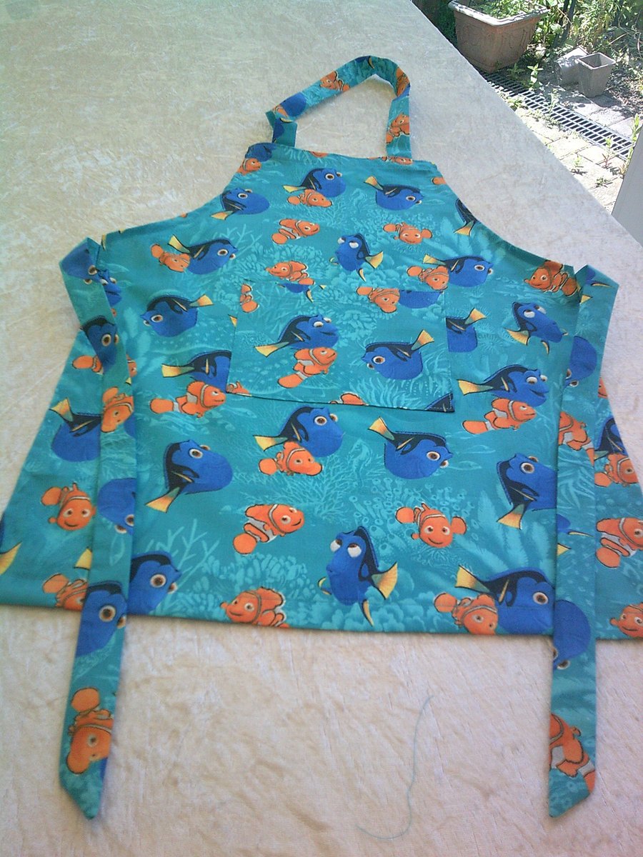 Clown Fish and Angel Fish on Turquoise Background Child's Apron
