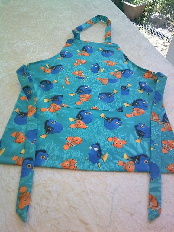 Clown Fish and Angel Fish on Turquoise Background Child's Apron