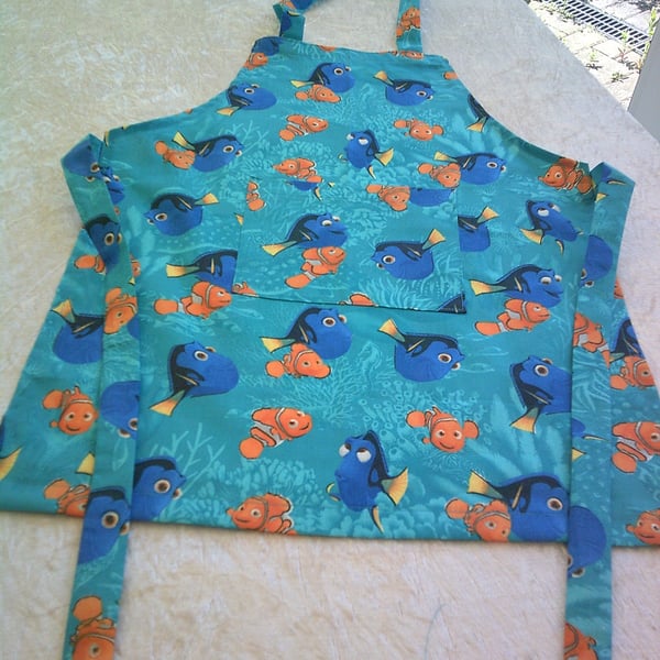 Clown Fish and Angel Fish on Turquoise Background Child's Apron