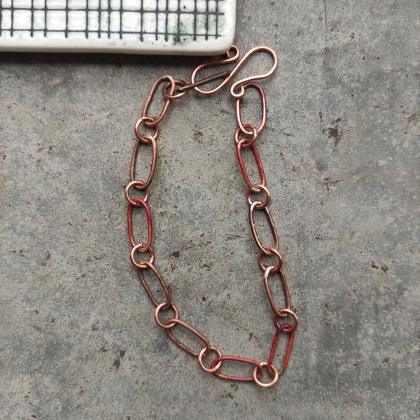 Handmade copper link bracelet