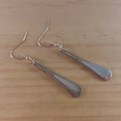 Upcycled Silver Plated Old English Sugar Tong Handle Earrings (SPE102514)