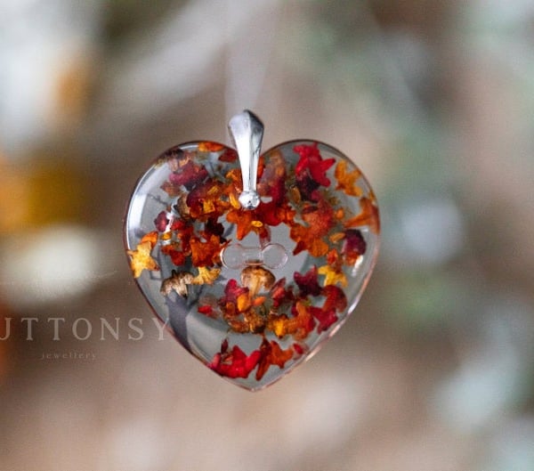 Four Seasons Autumn Necklace - Real Flower Botanical Jewellery - Sterling Silver