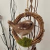 Wren needle felted hanging decoration 