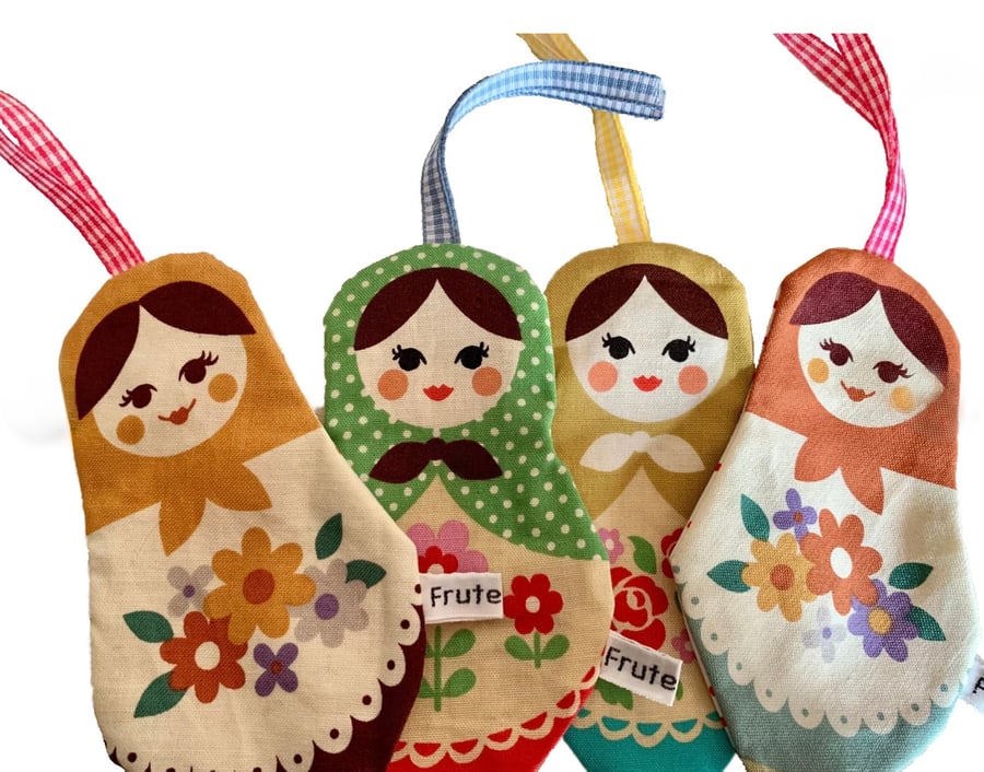 Russian doll lavender bag, home decor, organic lavender flowers.  