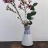 Small Bud Vase, White Flask Shaped with blue decoration 