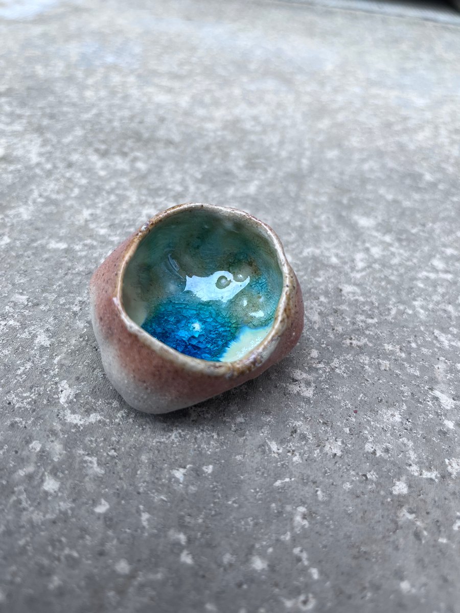 Handmade Staffordshire Stoneware Geode Ceramic Art Sculpture with Crackle Glaze