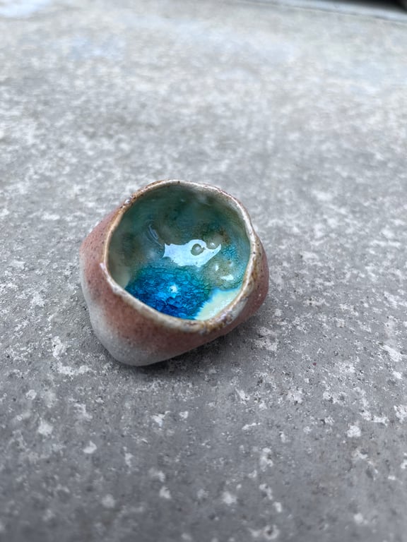 Handmade Staffordshire Stoneware Geode Ceramic Art Sculpture with Crackle Glaze