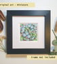 Forget me not flowers, original art miniature, tiny artwork