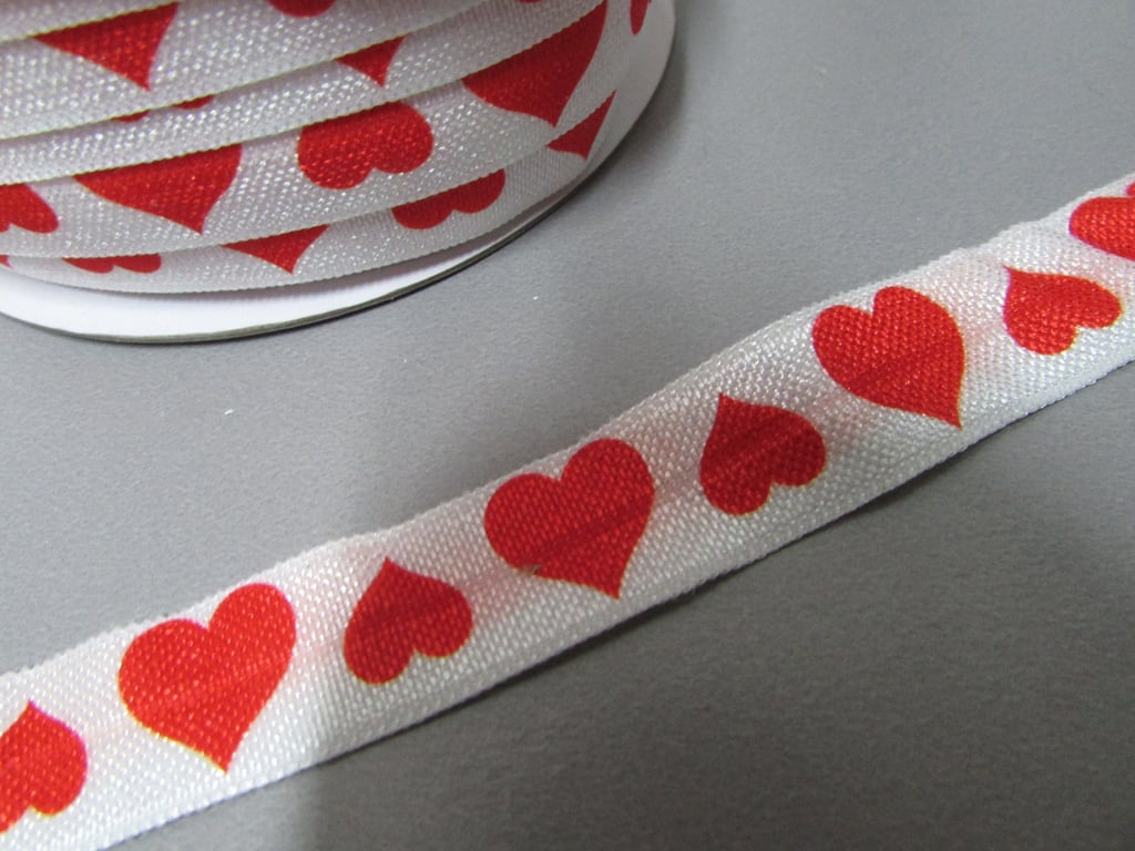 Heart Fold Over Elastic x 1 metre