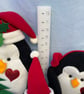 Christmas Ornaments. Display of Family of Penguins. Home Decor. Fleece and Felt. - Image 6
