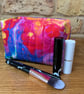 Rainbow Marble Effect Quilted Fabric Box Shape Makeup Bag - Image 3