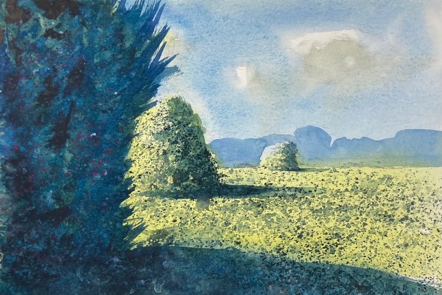 Bluebell beck (fully mounted Pure Original Watercolour 12” x 10”) 