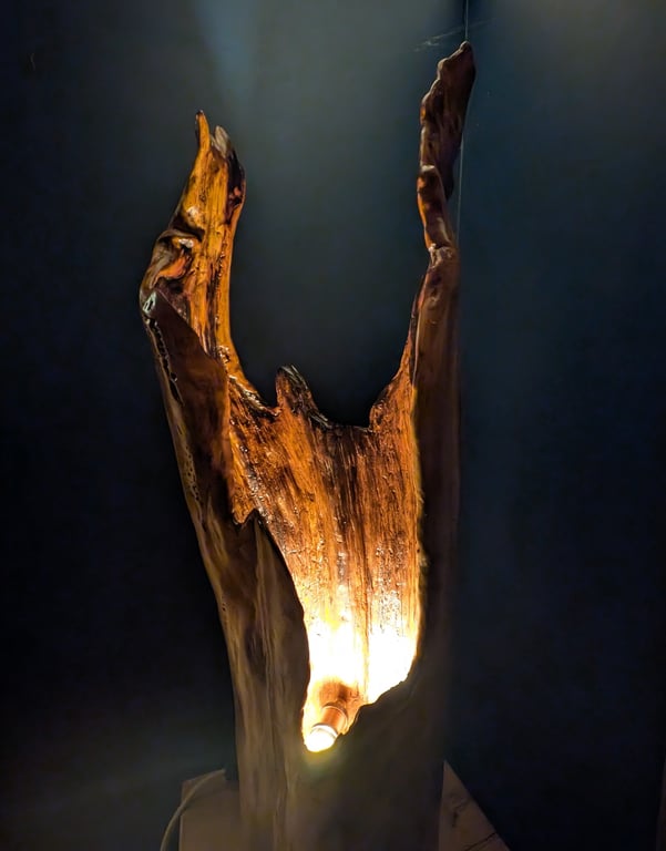 Large tree trunk floor or table lamp 