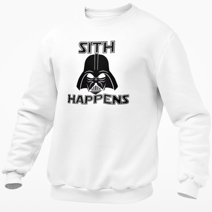 Sith Happens Jumper Sweatshirt Novelty Funny Star Wars Darth Vader Theme Jumper
