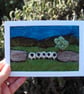 Sheep by a stonewall wool needlefelt picture.   White or Black frame - Image 6