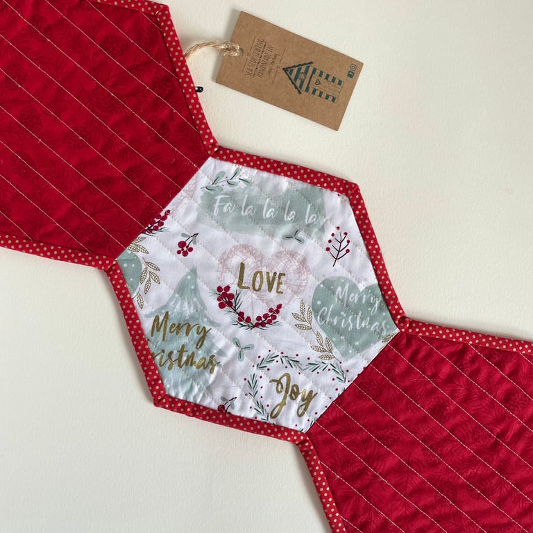 Christmas Table Runner - Love, Joy and Merry Christmas 