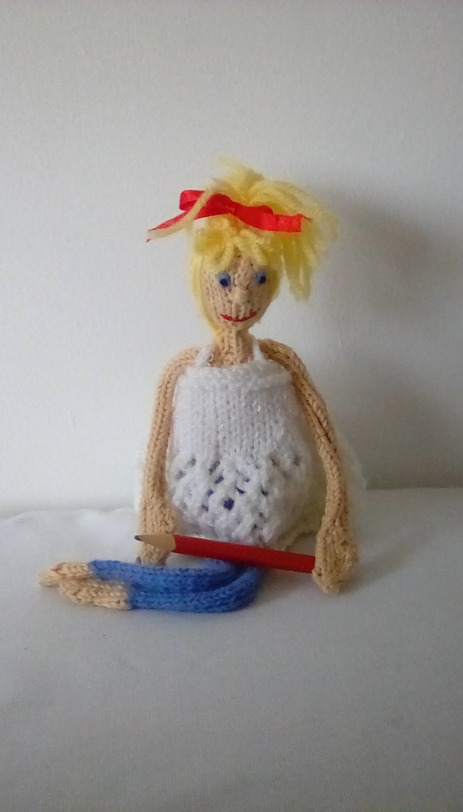 Knitted Doll, Desk decor, home decor, worry doll. Free postage