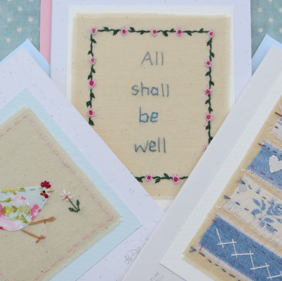 SPECIAL OFFER pack of three hand-stitched cards at a reduced price!