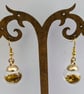Glass Christmas bauble earrings - gold stars - Image 2
