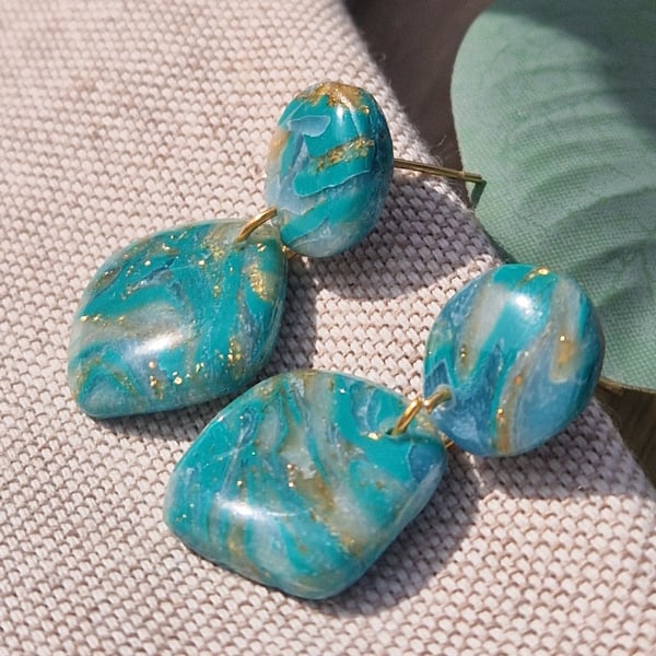 Polymer Clay Earrings: Shoreline 