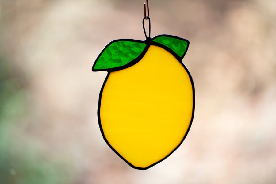 Stained Glass Lemon Suncatcher