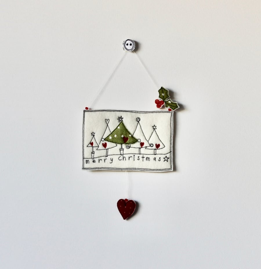 'Merry Christmas Trees' - Hanging Decoration