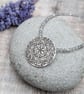Sterling Silver Patterned Disc Necklace with Labradorite - JBJ7017