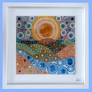 Handmade Fused Glass 'Twa Hares' Picture.