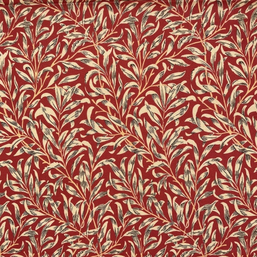 William Morris Design Tablecloth. 300 x 135 .Willow Bough  Crimson
