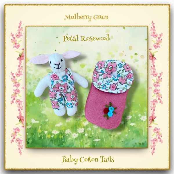 Reserved for Carol - Petal Rosewood - A Baby Cotton Tail in a Sleeping Bag