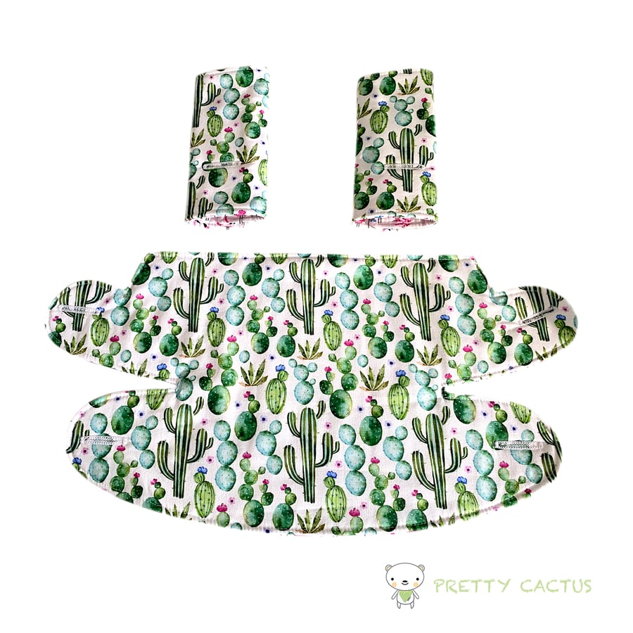 ERGO Baby Carrier Bib & Strap Covers in Choice of bright fabrics Pretty Cactus