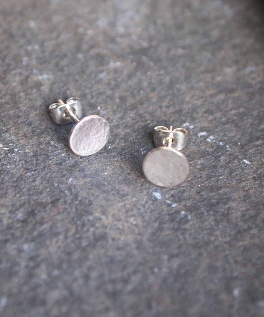 Silver Earrings - Sterling Silver Round Stud Earrings